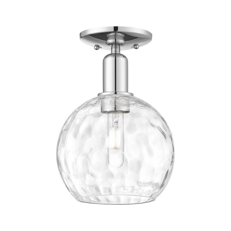 Innovations Lighting Endless Possibilities Arcadia - Athens Water Glass - 1 Light 8" Semi-Flush Mount - Polished Chrome