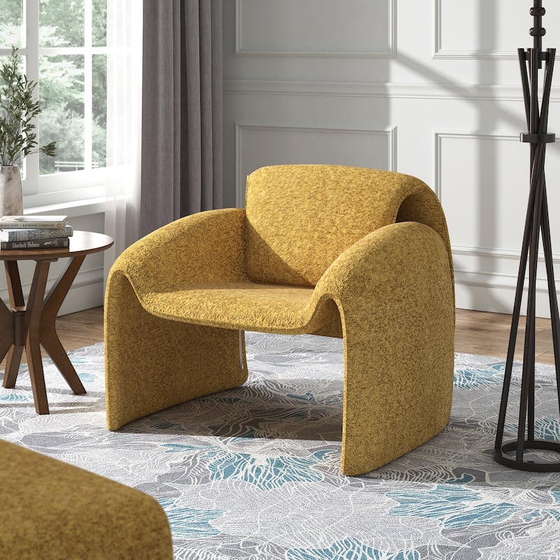 Maratea Round Arm Accent Chair and Ottoman by iNSPIRE Q Modern