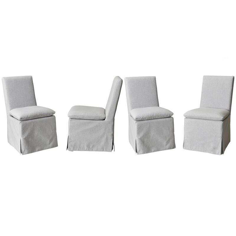 KINWELL Performance Fabric Slipcover Dining Chair Side Chair With Casters