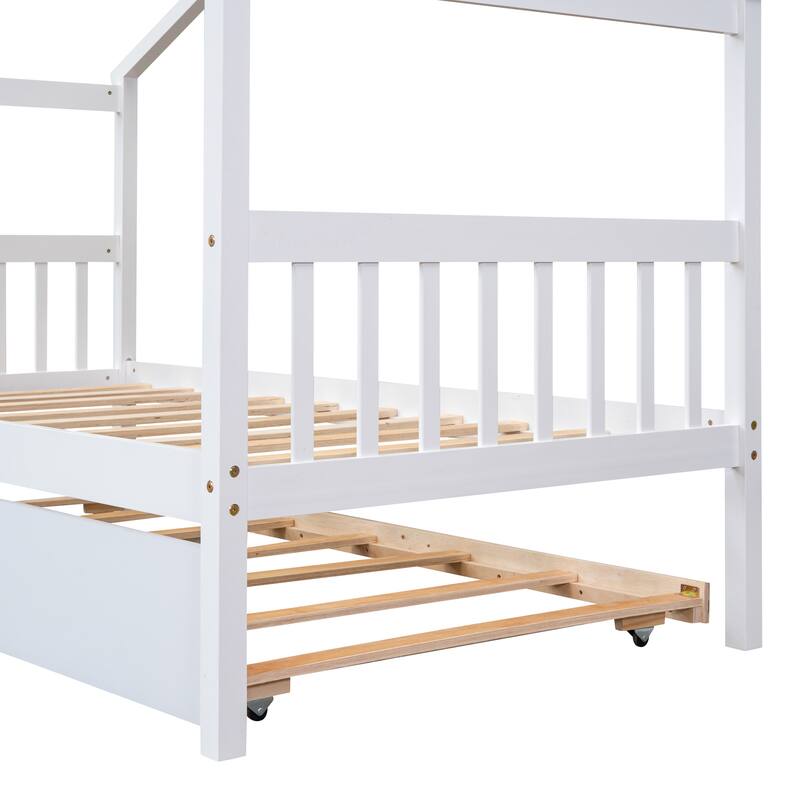 Wooden House Bed with Trundle Creativity House Bed Maximized space