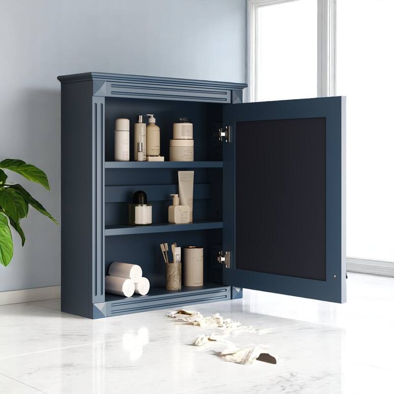 Bathroom Mirror Cabinet 24'' Wide, Wall Mounted Medicine Cabinet with Soft Close Door and Adjustable Shelves
