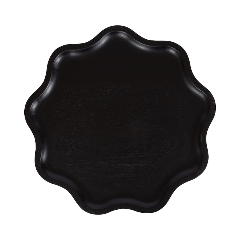 Kate and Laurel Alezar Scallop Wood Side Table