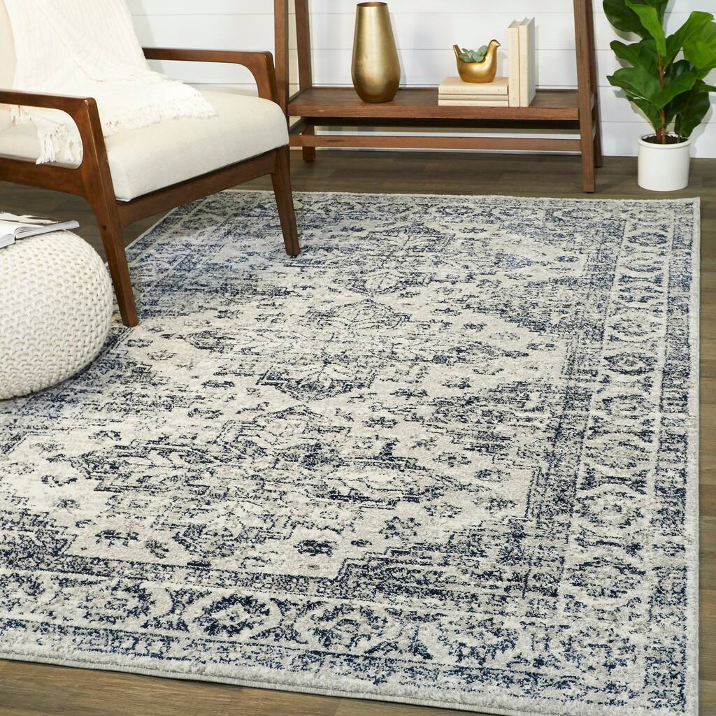 Keyes Distressed Vintage Medallion Area Rug