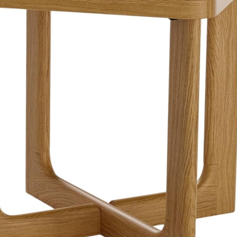 HomeRoots 24" Natural Wood Square Cross Legs End Table - 24.00 in. x 24.00 in. x 24.00 in.
