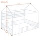 preview thumbnail 31 of 40, House-Shaped Design Metal Full Size Bed Frame with Fence and Shelves