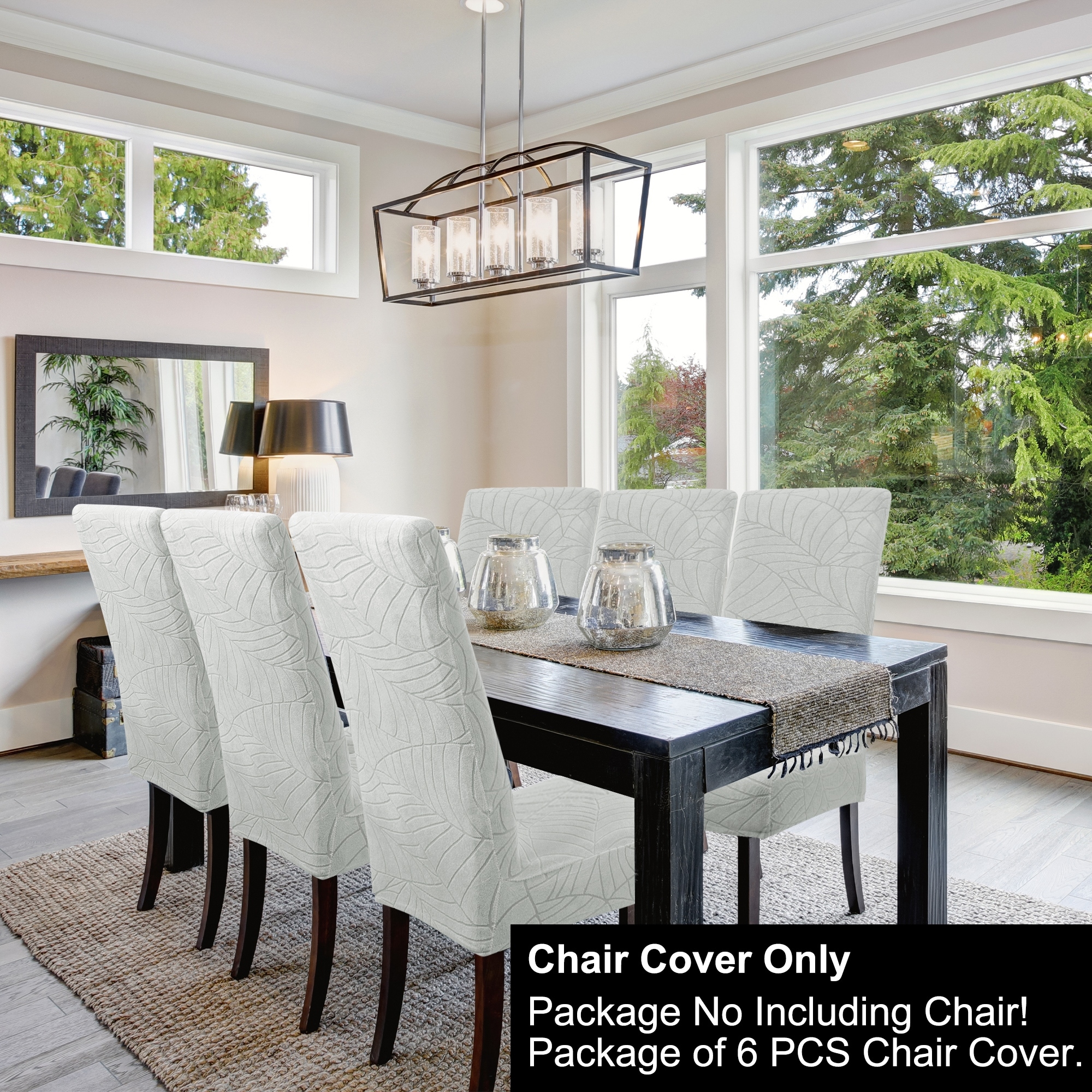 Jacquard Stretch Spandex Removable Dining Room Chair Covers