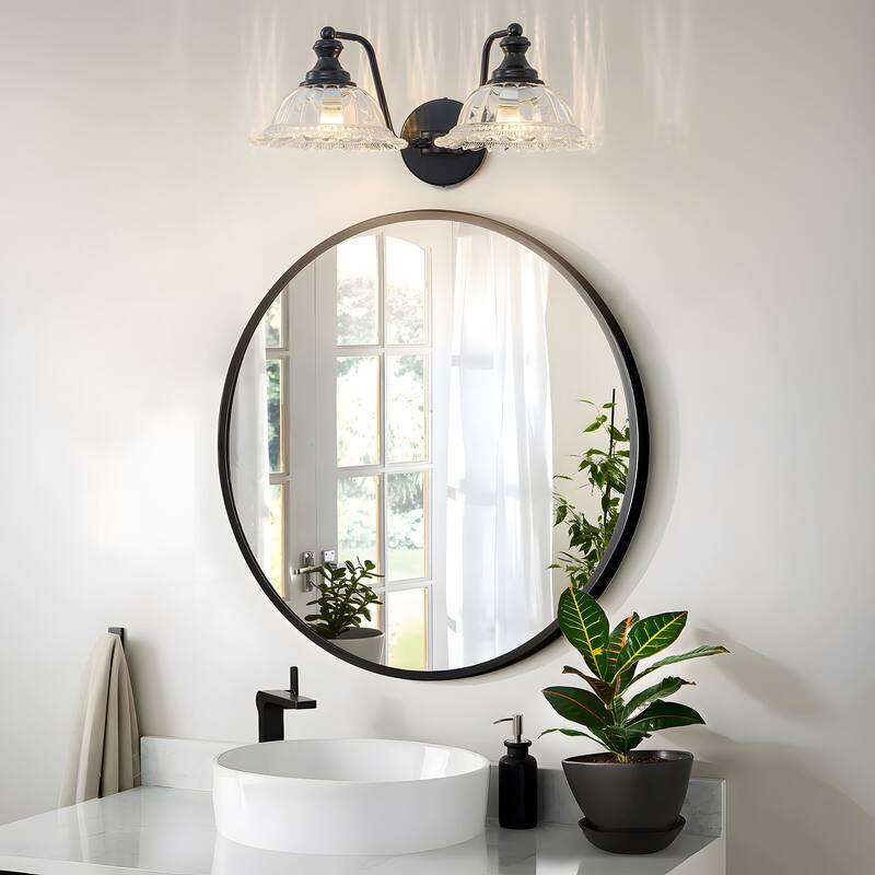 Modern Vanity Light with Crystal Glass Shade
