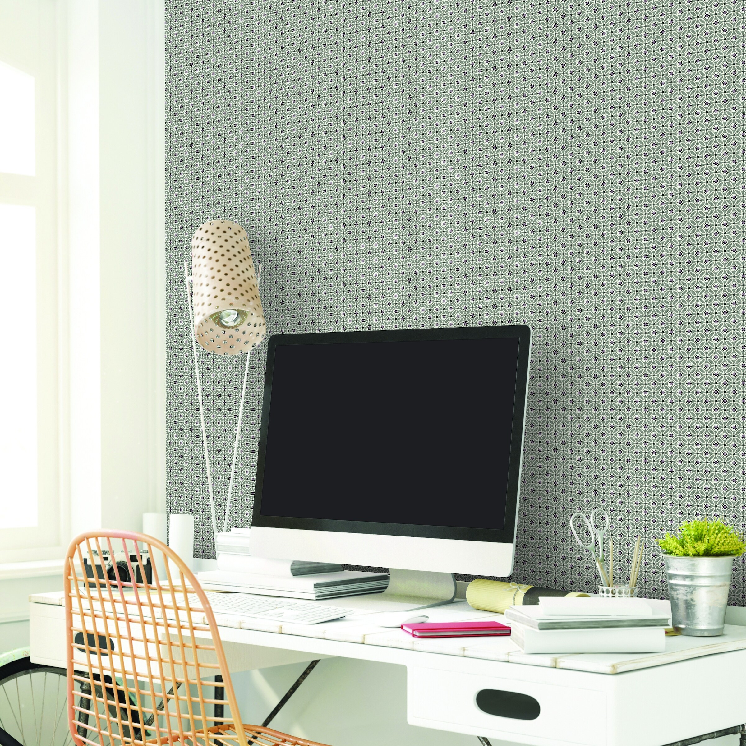 Hercules Circle Mosaic Taupe Wallpaper On Sale Overstock 31592728