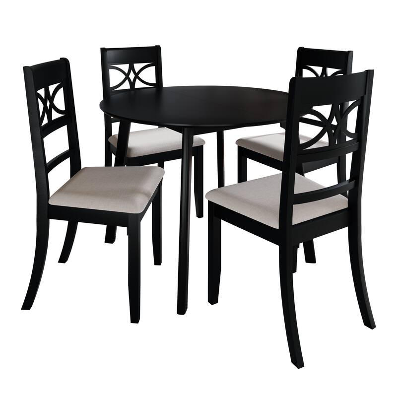 CraftPorch Mid Century Modern 4-Piece Chair and Round Table Dining Set