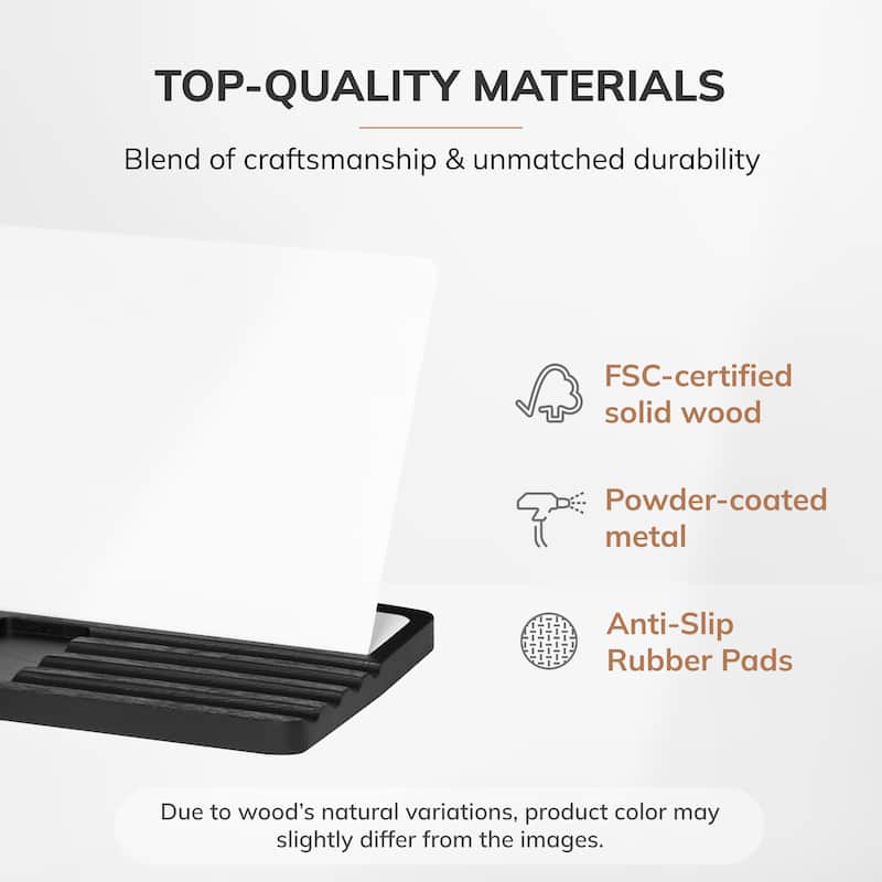 Jani Wooden Desk Organizer with Magnetic Whiteboard - Solid Wood, Hidden Storage & Anti-Skid Base for Home, Office & Workspaces