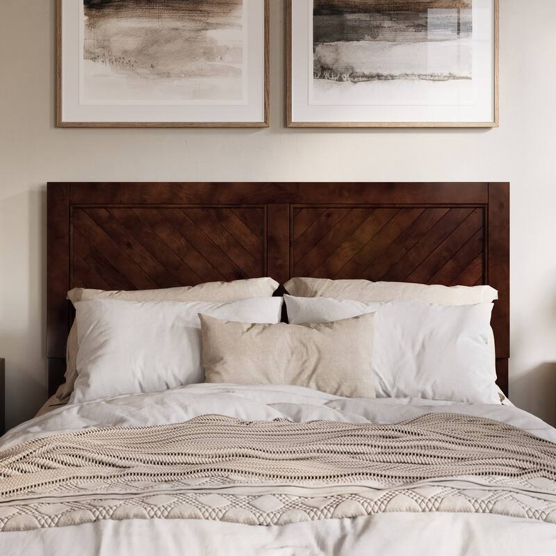 Twin Size Solid Wood Headboard with Classic Panel Styling, Warm Walnut Finish for Bedroom or Guest Room