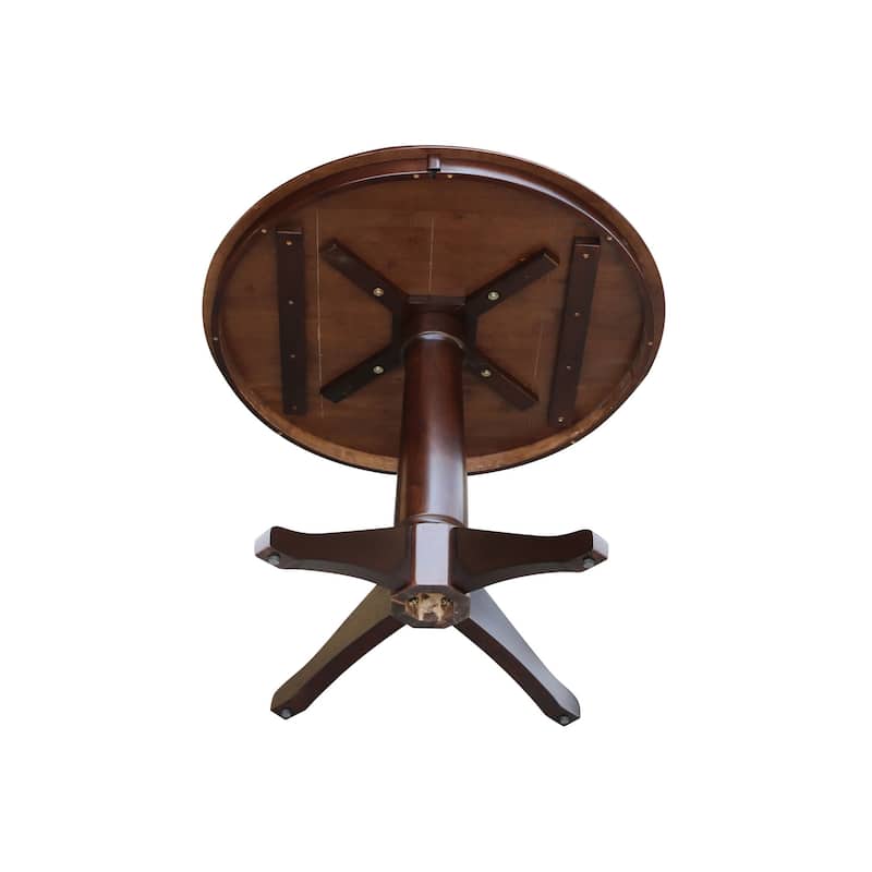 International Concepts Solid Wood 36" Round Pedestal Dining Table
