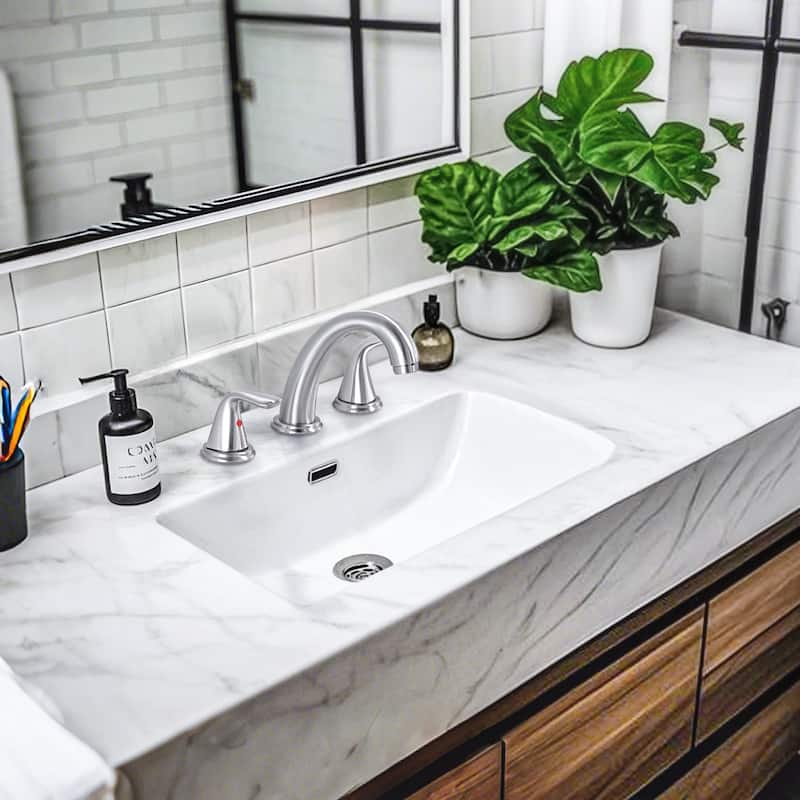 WOWOW Widespread Double Handle Bathroom Faucet
