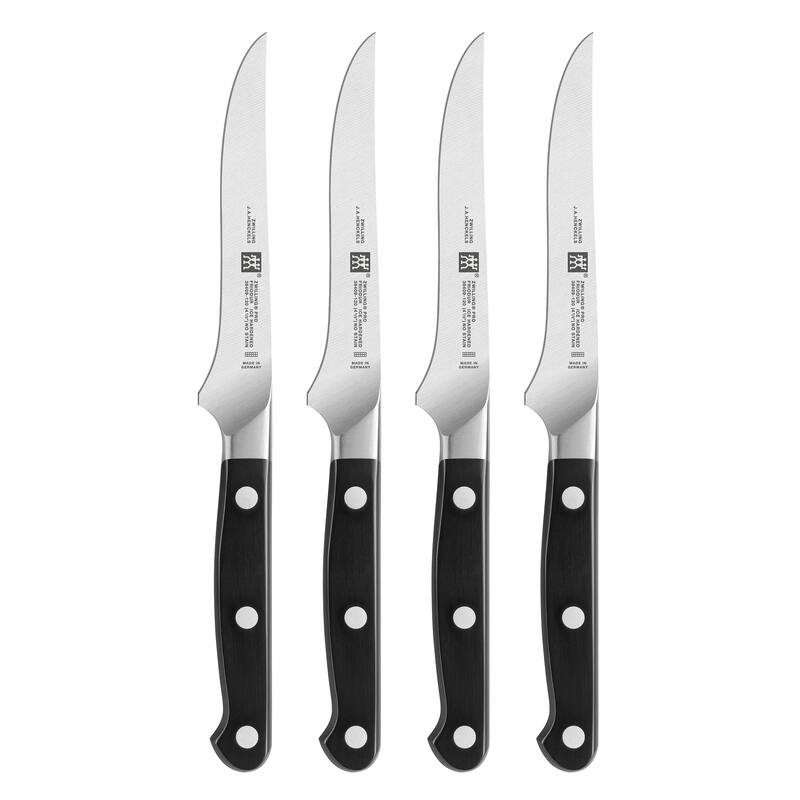 ZWILLING Pro 4.5-Inch Steak Knife Set of 4 - Black/Stainless Steel - 4-pc - Black/Stainless Steel - 4 Piece - 4-pc