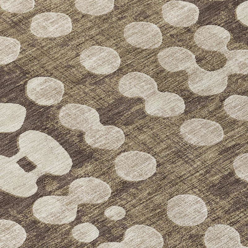 Machine Washable Indoor/ Outdoor Chantille Abstract Dots Rug