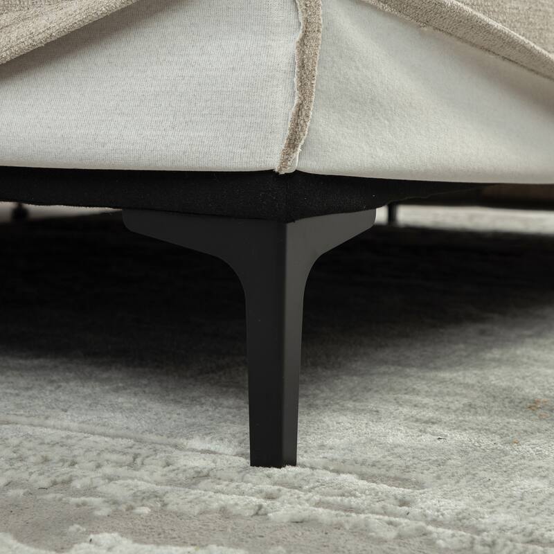 Oversized 56.3" Chaise Lounge Chair Sofa Bed, Chenille Single Couch Floor Boneless Couch with Throw Pillows