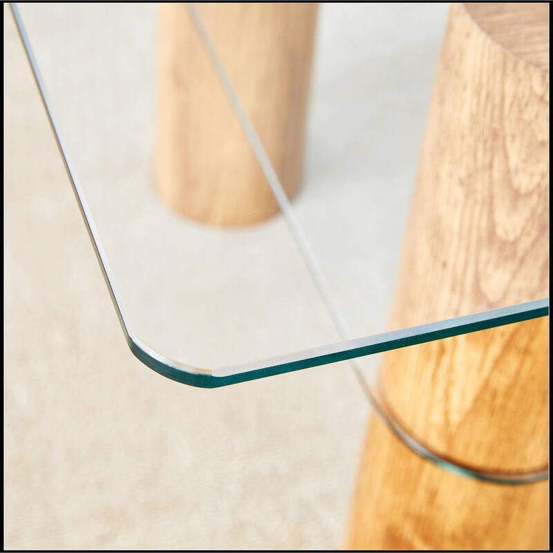 Double-layer Transparent Tempered Glass Coffee Table