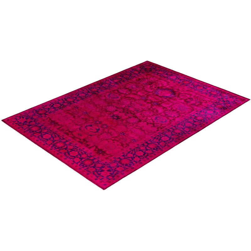 Contemporary Overdyed Wool Hand Knotted Area Rug - 6' 1" x 8' 7"