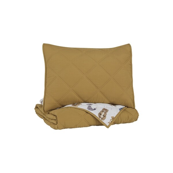 Cooperlen Contemporary Youth Golden Brown Quilt Set. Opens flyout.