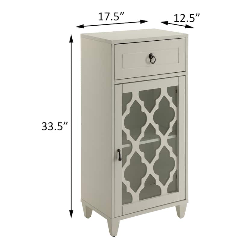 Newhalem White Side Table with Drawer and Door