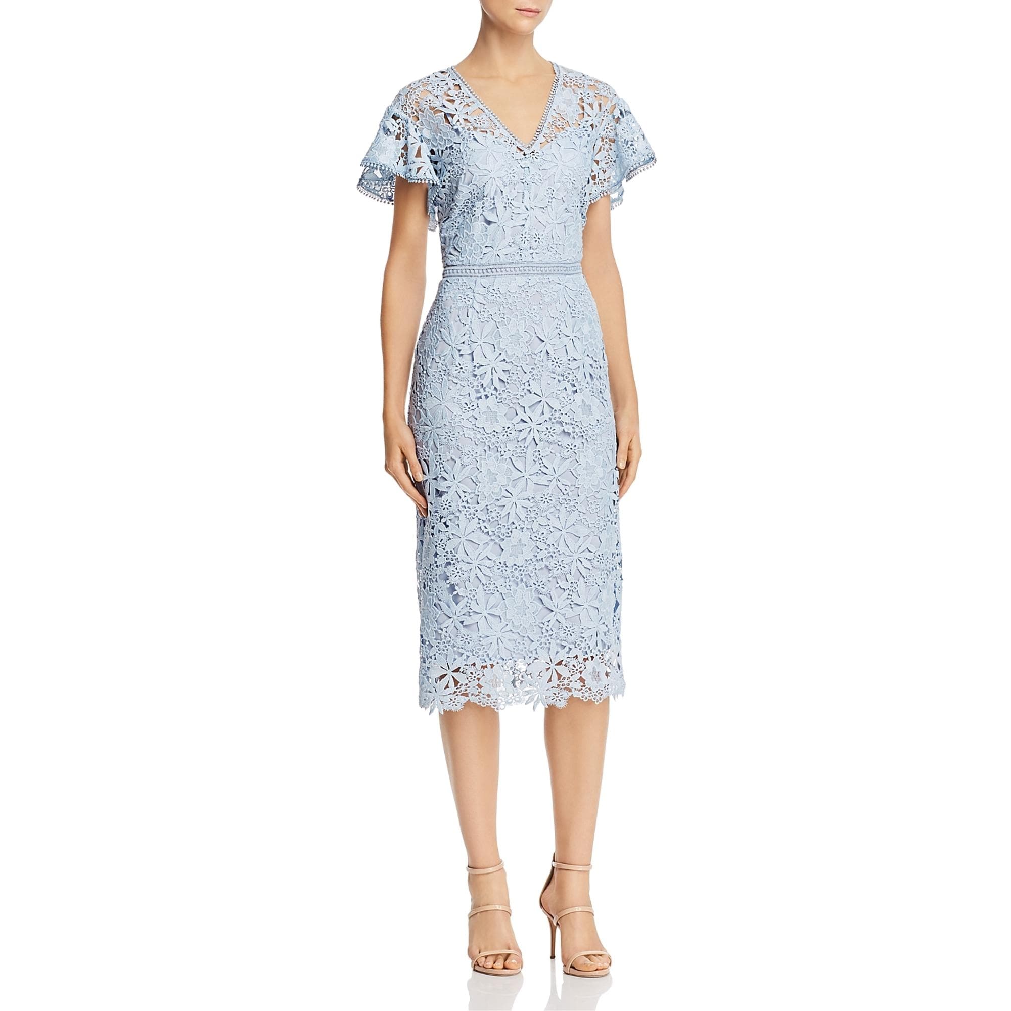 shoshanna taylor lace sheath dress