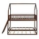 preview thumbnail 17 of 25, Twin Over Twin-Twin House Bunk Bed with Full-length Guardrail and Ladder