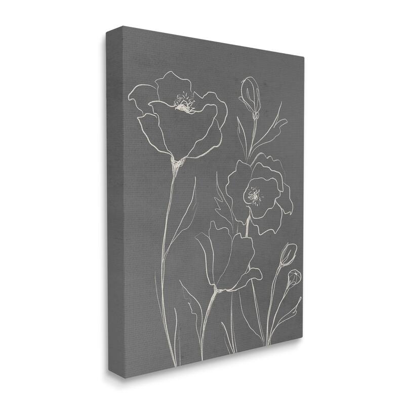 Stupell Blossoming Flower Petals Botanical Line Doodle Drawing Canvas Wall Art, Design by Elizabeth Medley