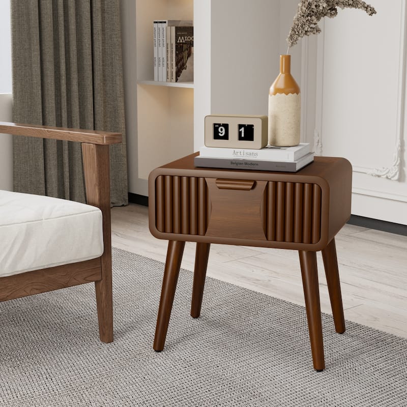 SUNBURY Morden Brown Nightstand with Drawer (Set of 2)