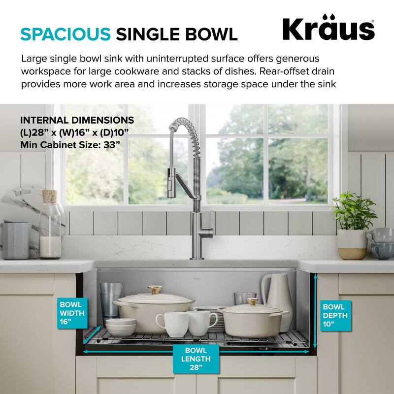KRAUS Kore Workstation Undermount Stainless Steel Kitchen Sink