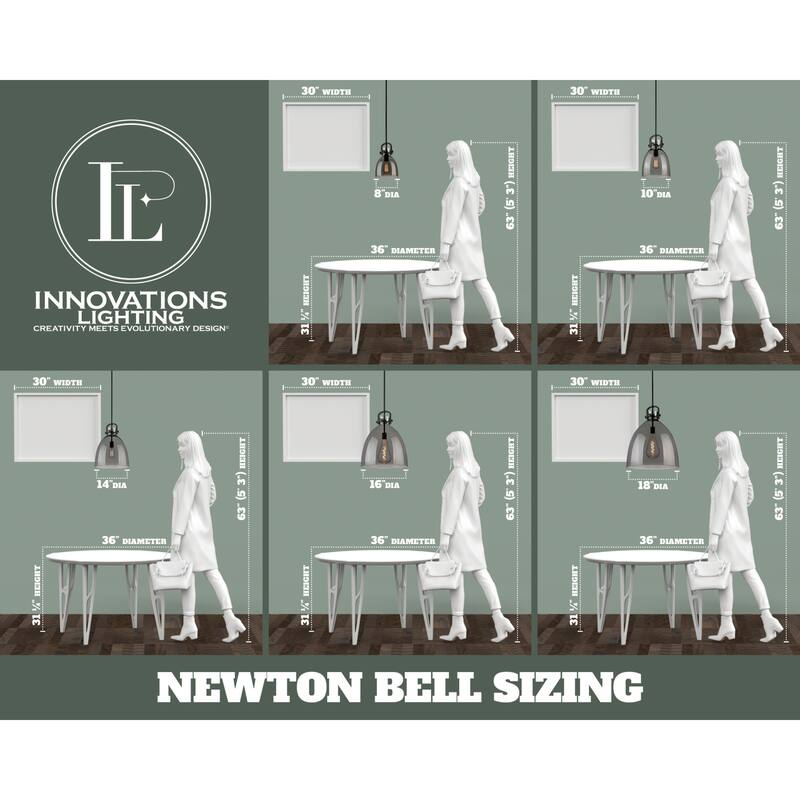 Innovations Lighting 410-3CR-16-20 Newton Bell Pendant Newton Bell 3