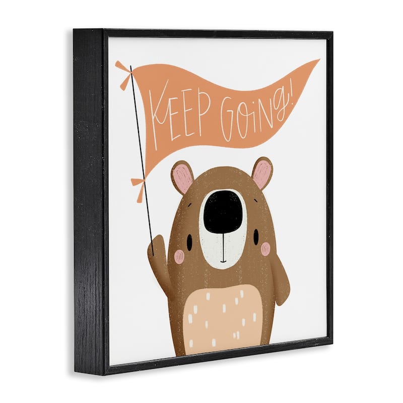 Stupell Motivational Bear Keep Going Framed Giclee Art Design By Sarah Hickman