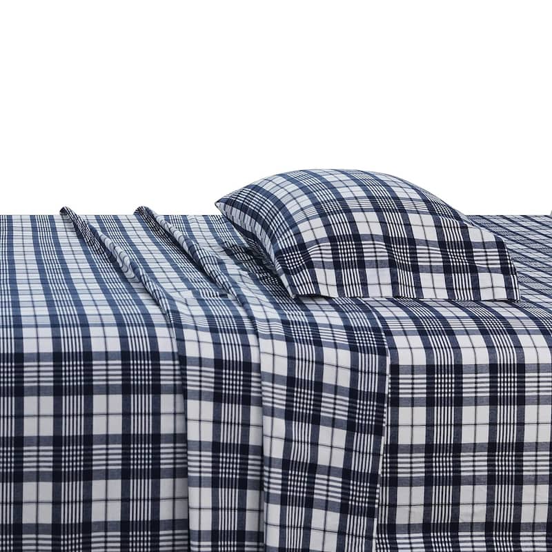 Feather & Stitch Cotton Flannel Sheets Set 4 Piece Bed Sheets Heavy Weight Bedding