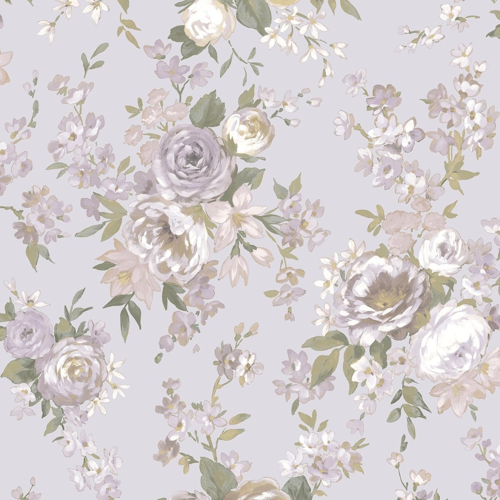 Galerie Wallcoverings Blooming Garden Collection Victoria Rose Garden Sheen Finish Vinyl on Non-woven Wallpaper Roll