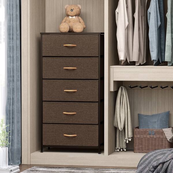 slide 1 of 34, 5 Drawers Vertical Dresser Storage Tower Organizer Unit for Bedroom