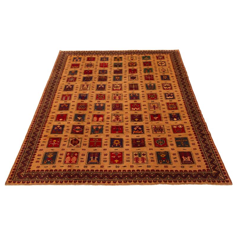 ECARPETGALLERY Hand-knotted Teimani Brown Wool Rug - 6'4 x 9'1