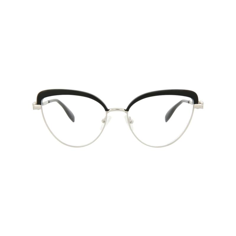 Alexander McQueen Cat Eye-Frame Metal Optical Frames - Silver Silver Transparent - Silver
