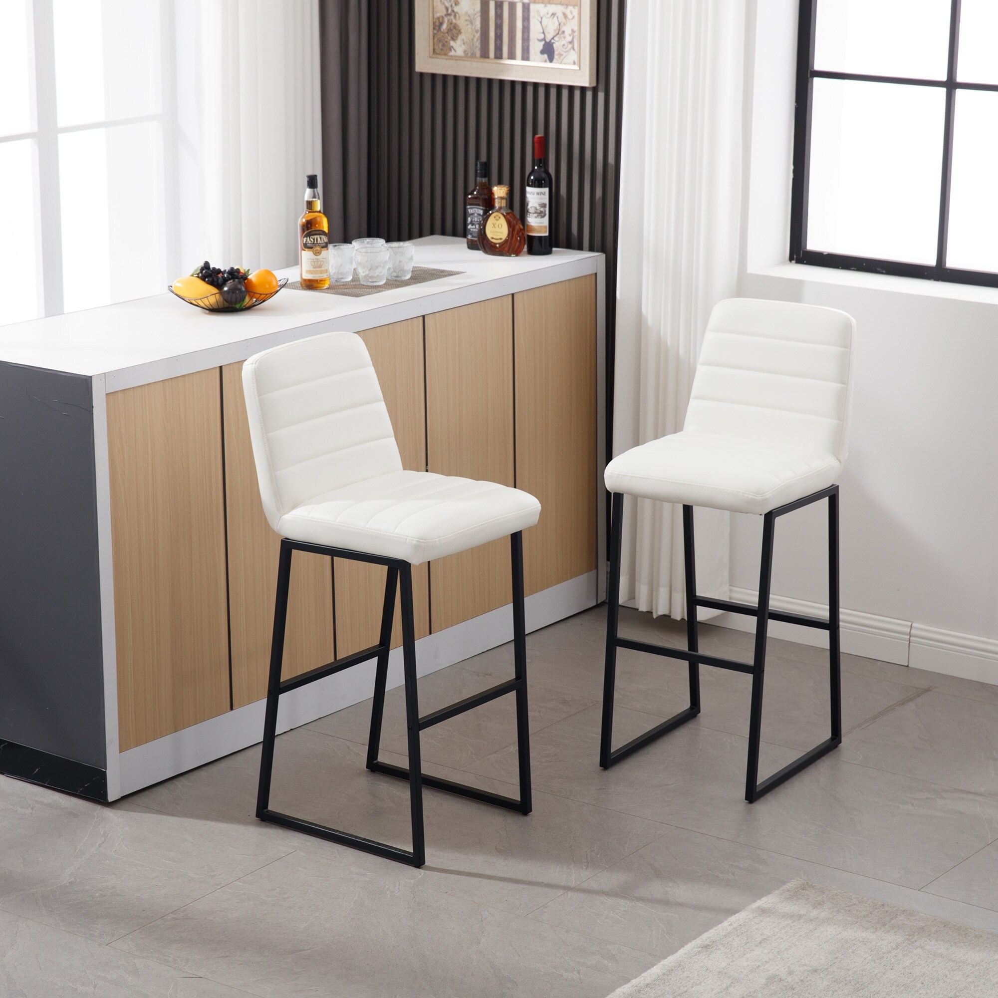 Upholstered kitchen sales bar stools