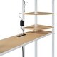 preview thumbnail 6 of 78, Full Size Metal Loft Bed with Workstation Desk, Built-In Shelves, LED Light Strip, Power Outlet & Hanging Wardrobe Storage