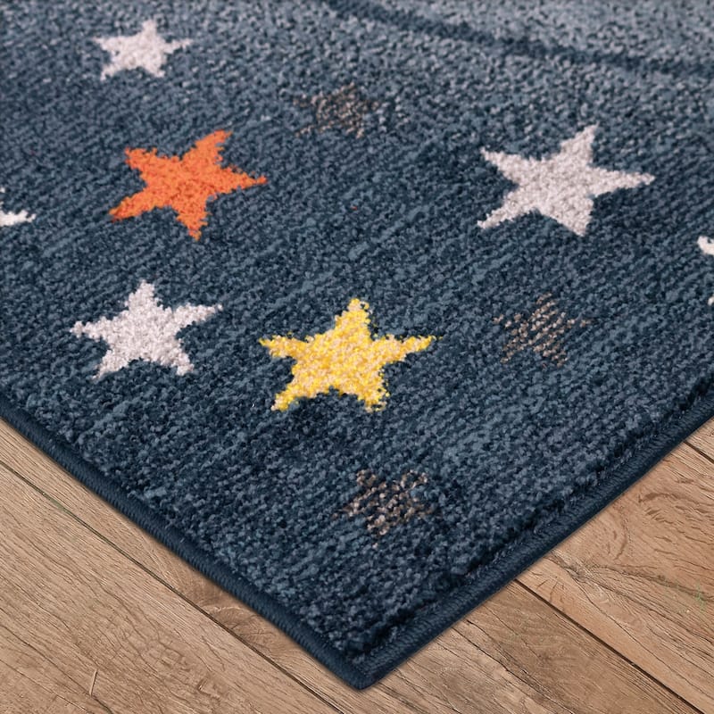 Orian Rugs Playroom Galaxy Grey Stain Resistant Kids Area Rug