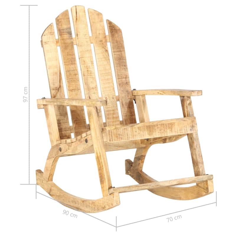 vidaXL Garden Rocking Chair Solid Mango Wood - 27.6" x 35.4" x 38.2"