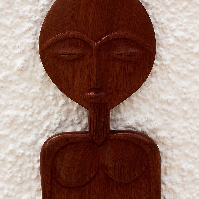 Novica Handmade Sefadzi Mahogany Wood Wall Art
