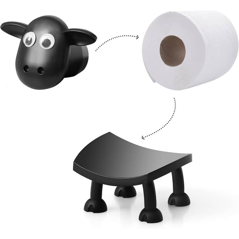 Sheep Toilet Paper Holder - Fun Toilet Paper Holder Freestanding Bathroom Set, Cute Bathroom Decor