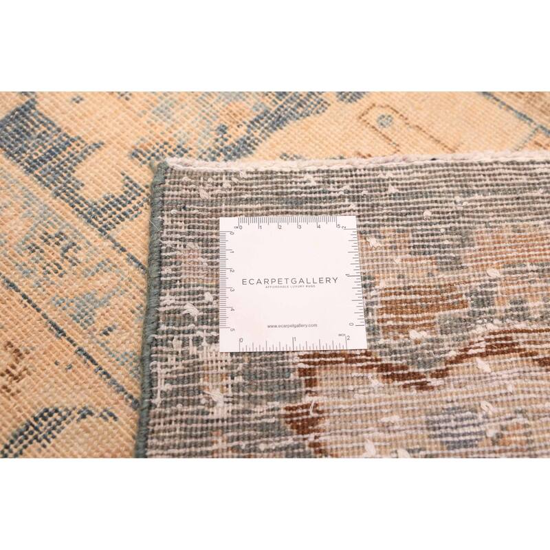 ECARPETGALLERY Hand-knotted Antalya Vintage Beige, Navy Wool Rug - 9'10 x 11'10