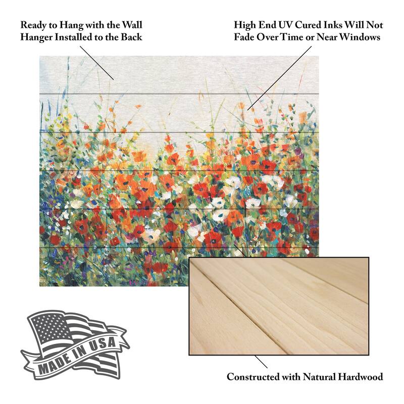Tim OToole 'Garden in Bloom I' Wood Slat Art