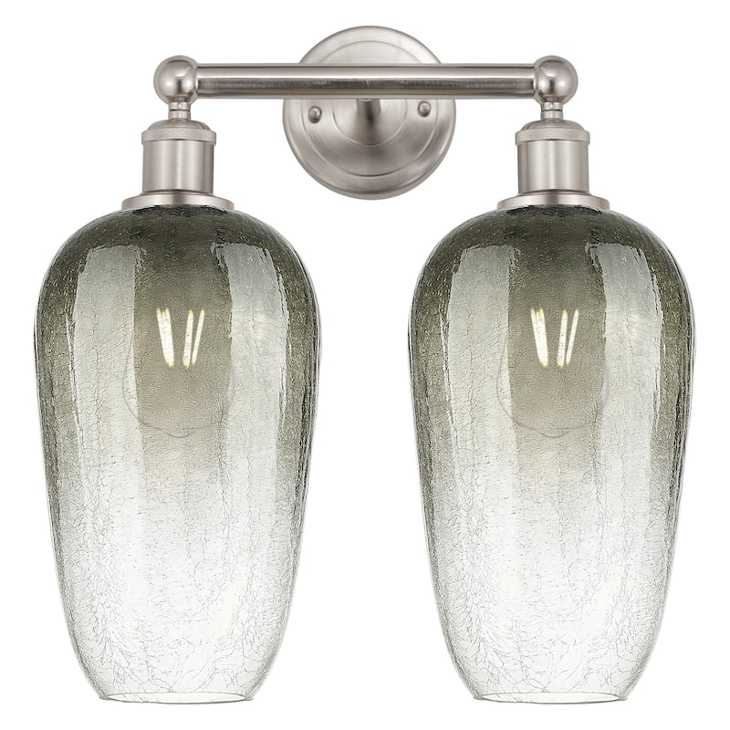 Innovations Lighting 616-2W-18-16 Brookhaven Flute Vanity Brookhaven - Brushed Satin Nickel / Slate