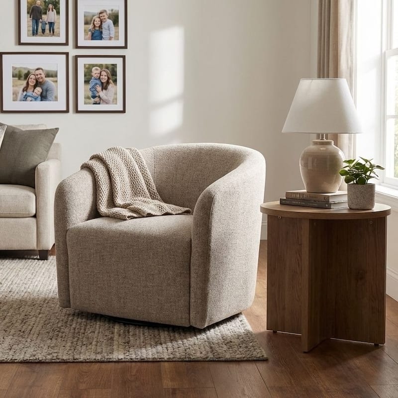 HomePop Nora Upholstered Swivel Accent Chair