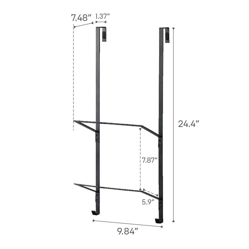 Yamazaki Home Over-the-Door Fitness Equipment Hanger, Steel, Holds 5.5 lbs - L 7.48 x W 9.84 x H 24.41 inches