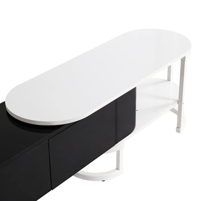 67.7"-76.4" Extendable TV Stand for TVs up to 75'', Media Console Table w/ 3 Drawers, TV Media Center w/ Adjustable Legs