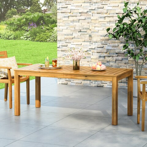 Augustine Outdoor Rustic Acacia Wood Dining Table by Christopher Knight Home - 69.00" W x 32.50" D x 29.50" H