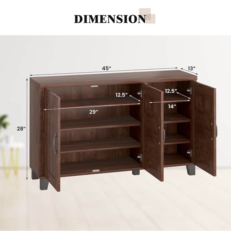 Costway 3-Door Buffet Sideboard Storage Credenza Cabinet Console